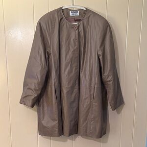 Classy Women’s Vintage Leather Light Brown Swing Coat